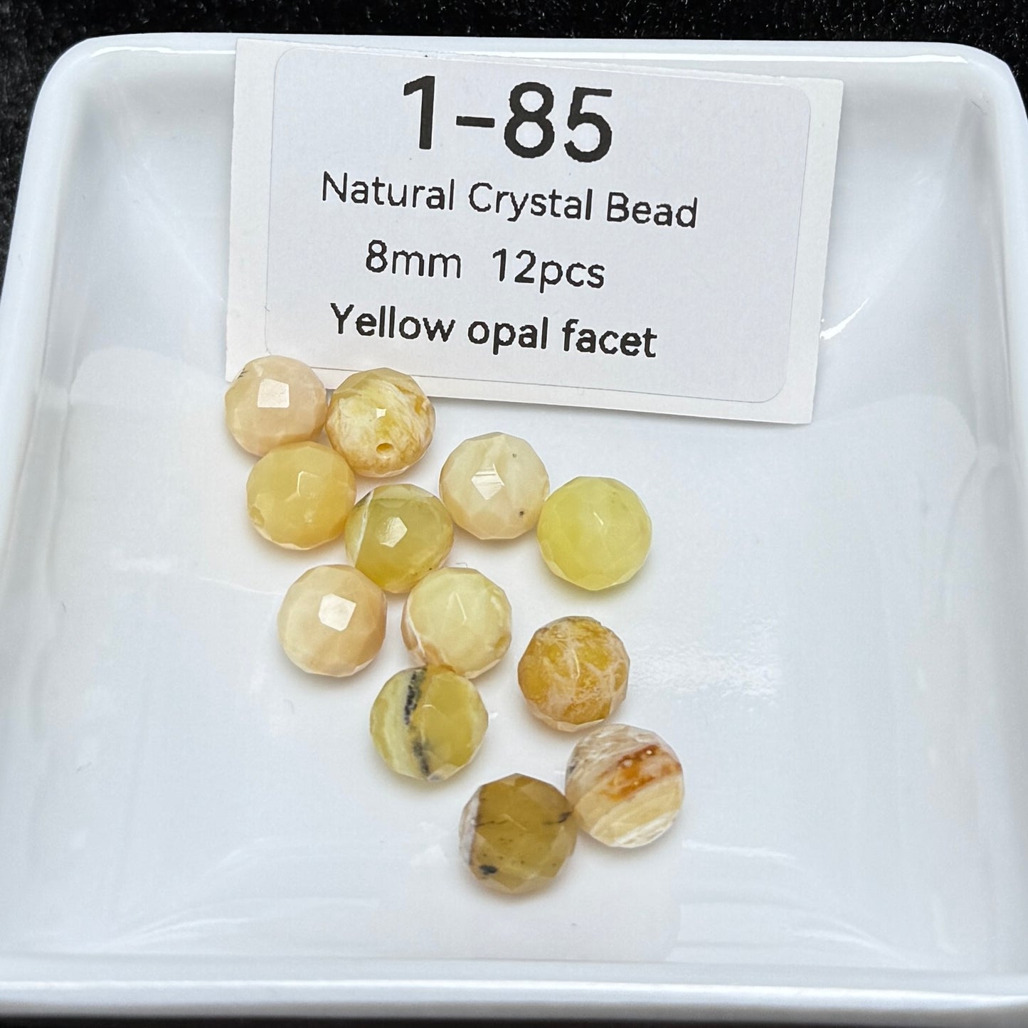 1-85 Yellow opal facet
Natural Crystal Bead8mm 12pcs