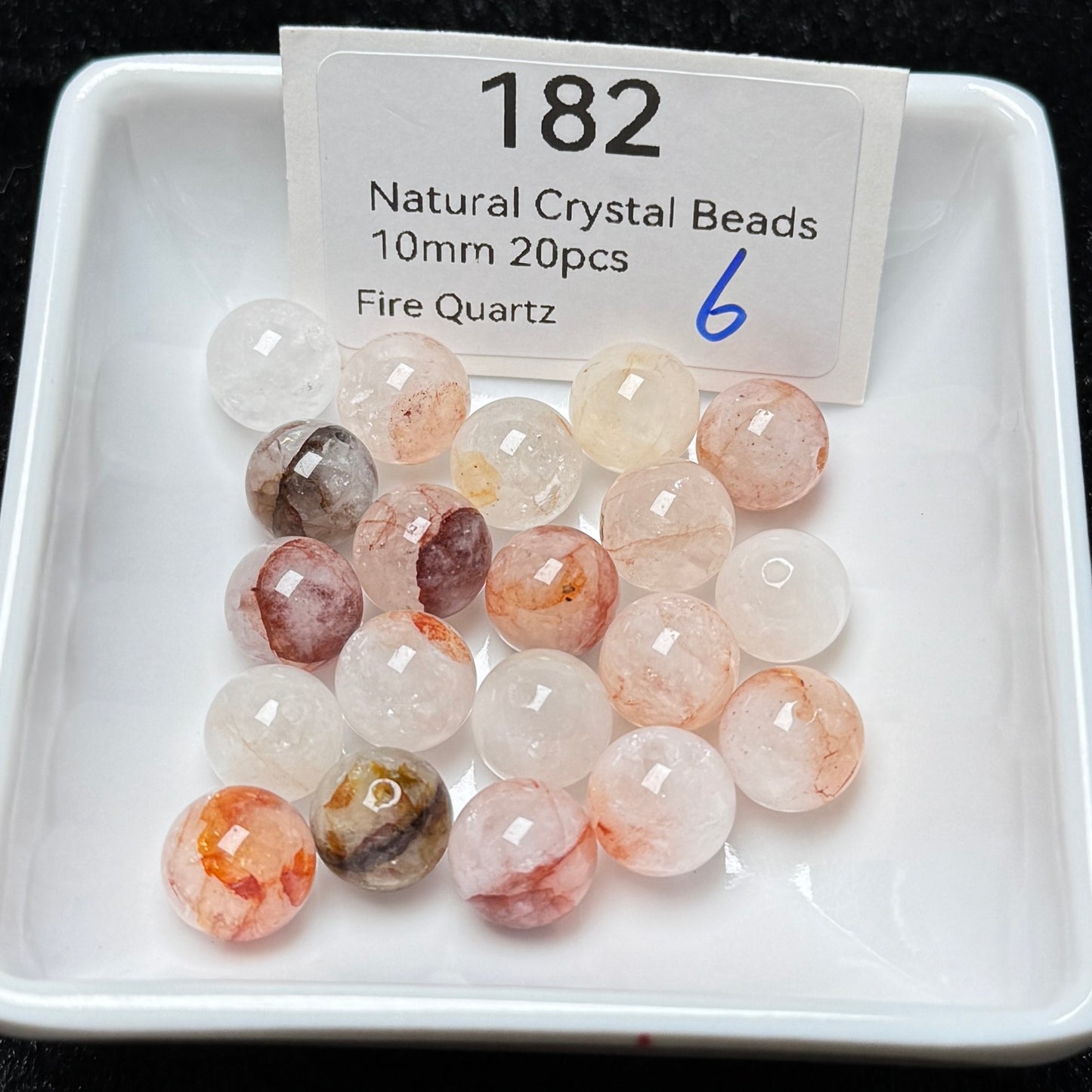 182 Fire Quartz
Natural Crystal Beads10mm 20pcs