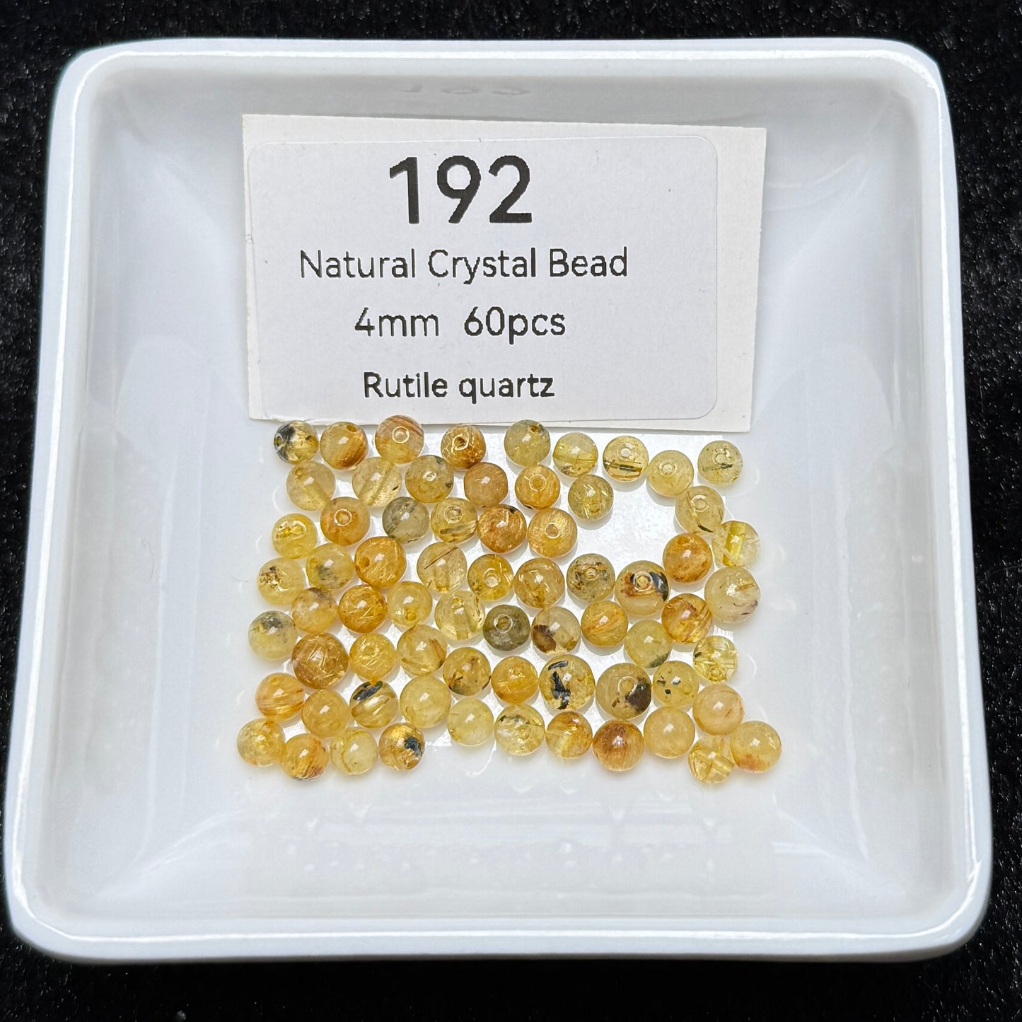 192 Rutile quartz
Natural Crystal Bead
4mm 60pcs