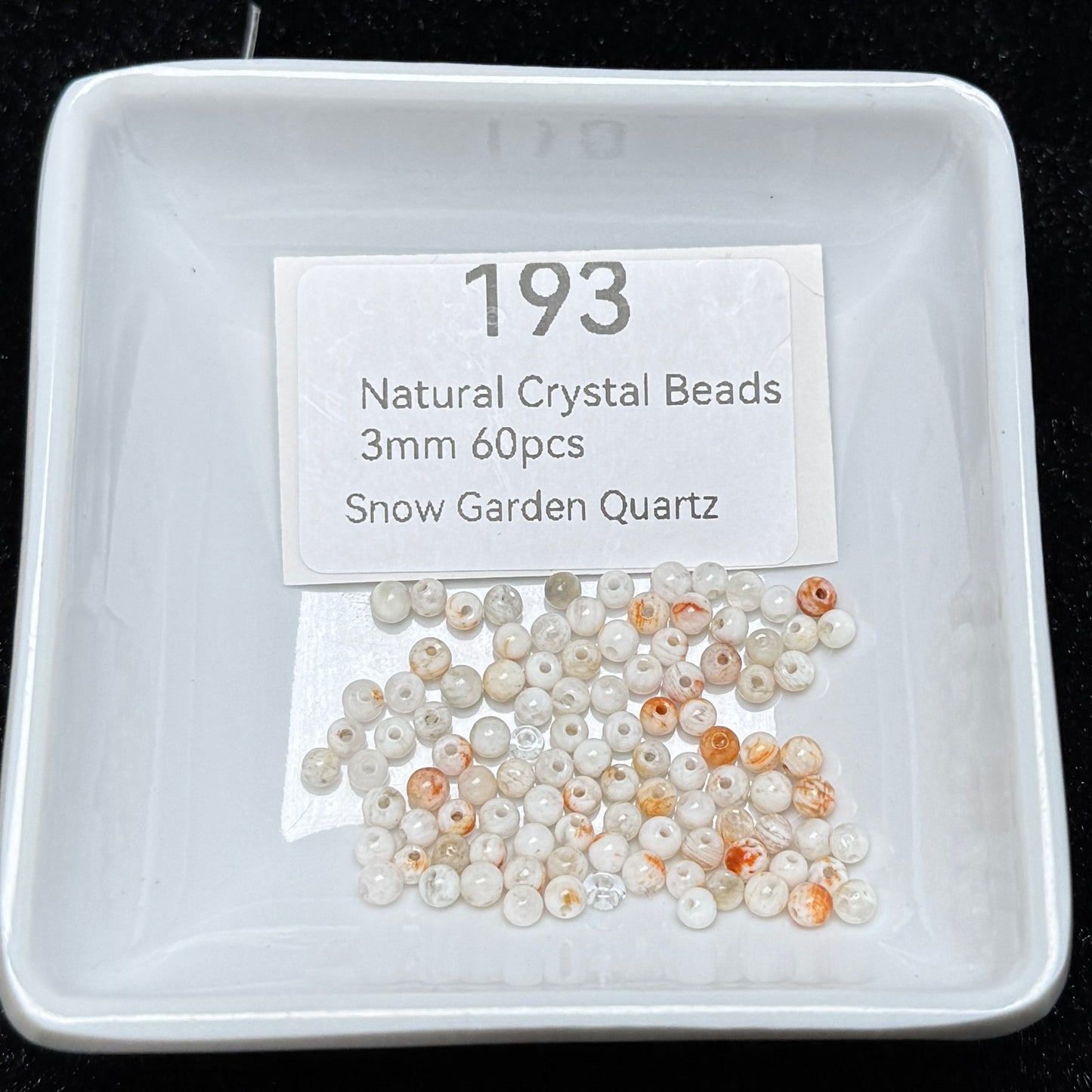 193 Snow Garden Quartz
Natural Crystal Beads3mm 60pcs