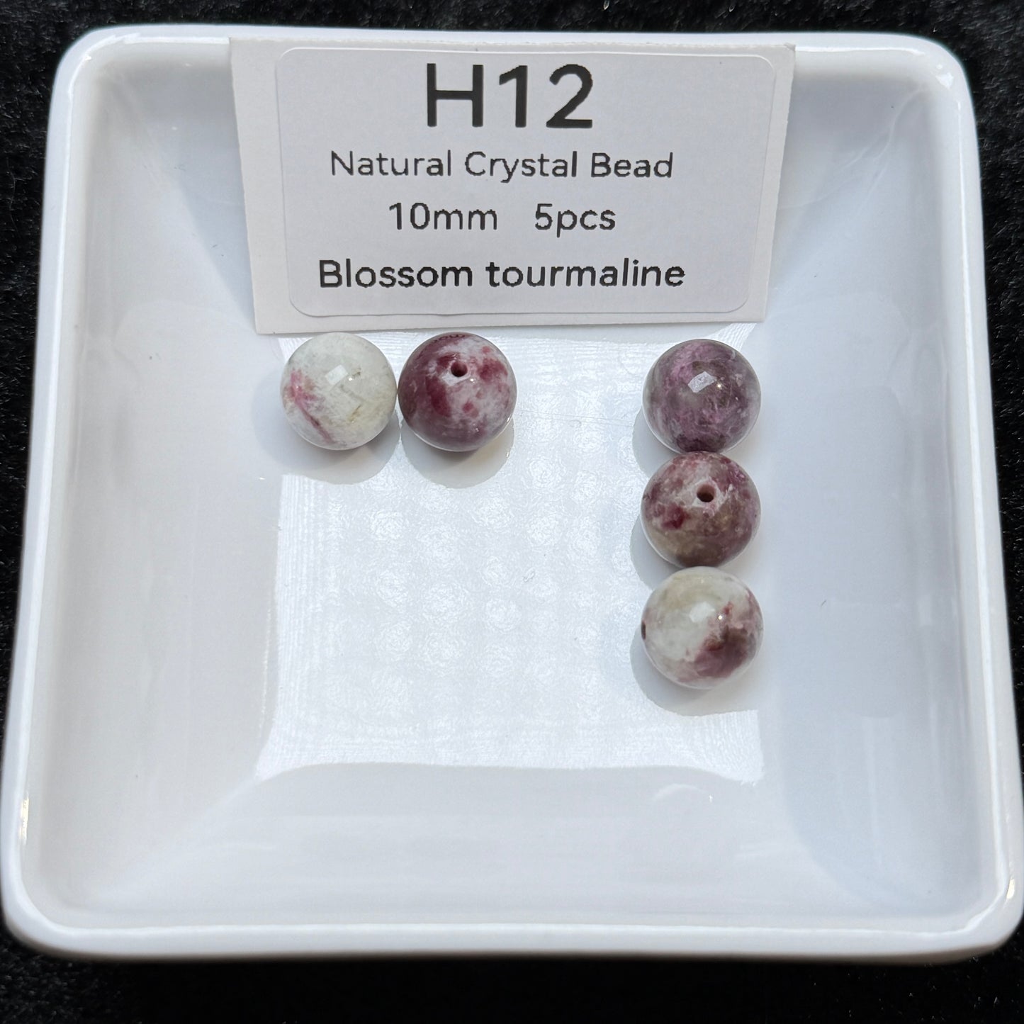H12 Blossom tourmaline
Natural Crystal Bead
10mm 5pcs