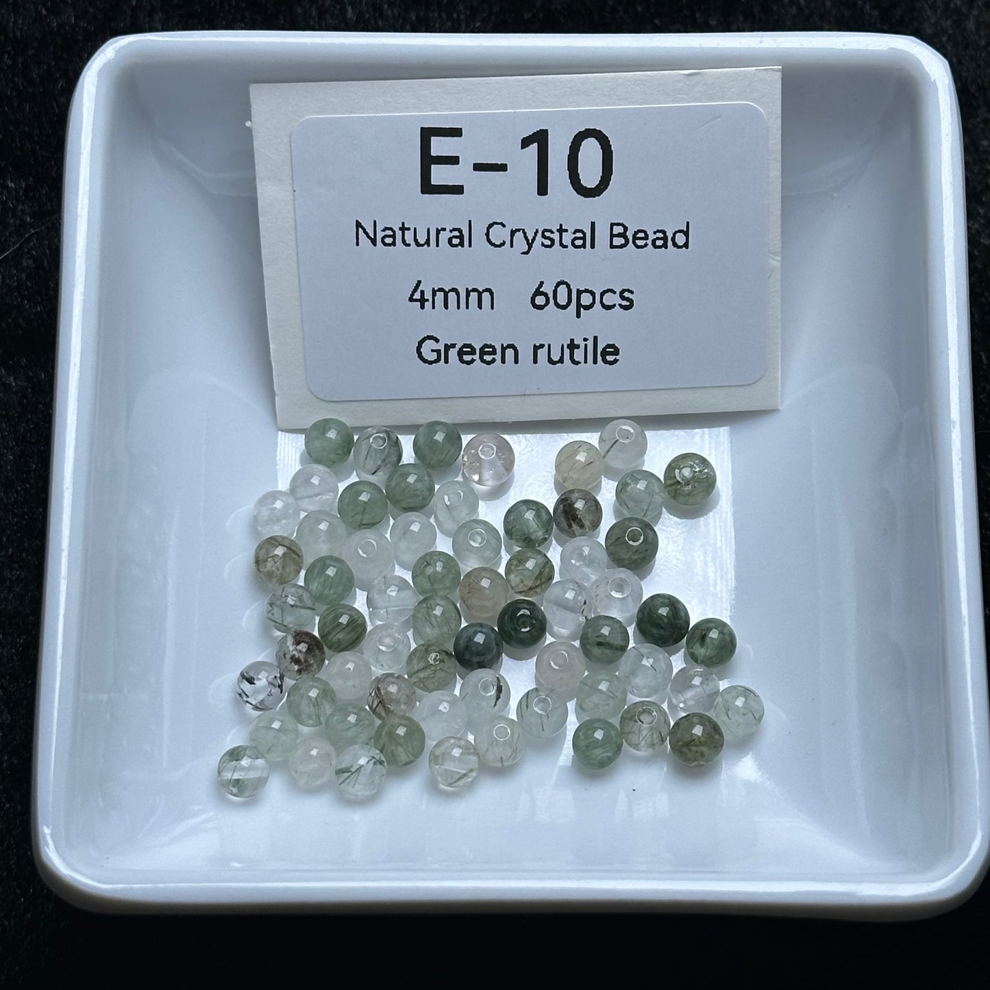 E-10 Green rutile
Natural Crystal Bead
4mm 60pcs