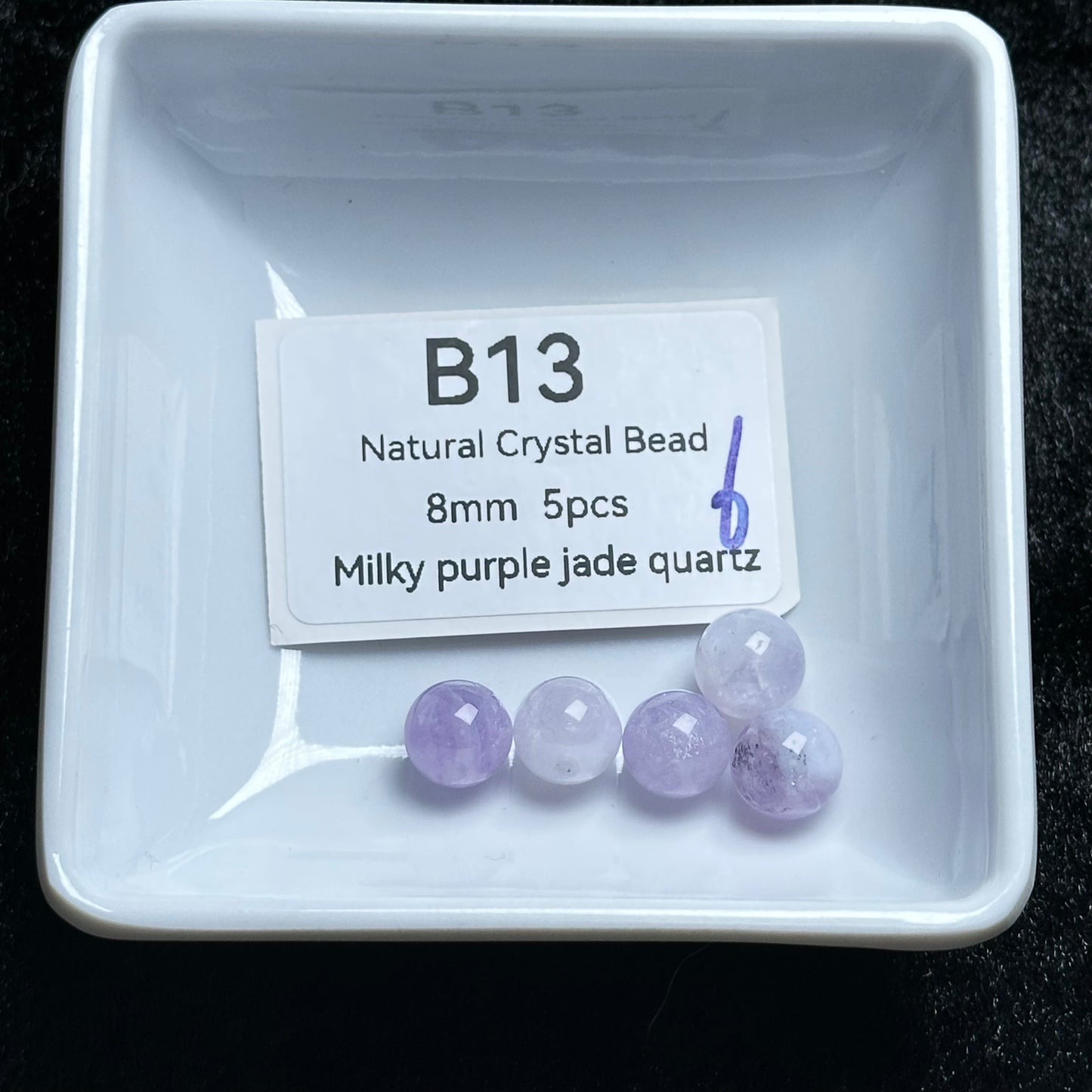 B13 Milky purple jade quartz
Natural Crystal Bead
8mm 5pcs