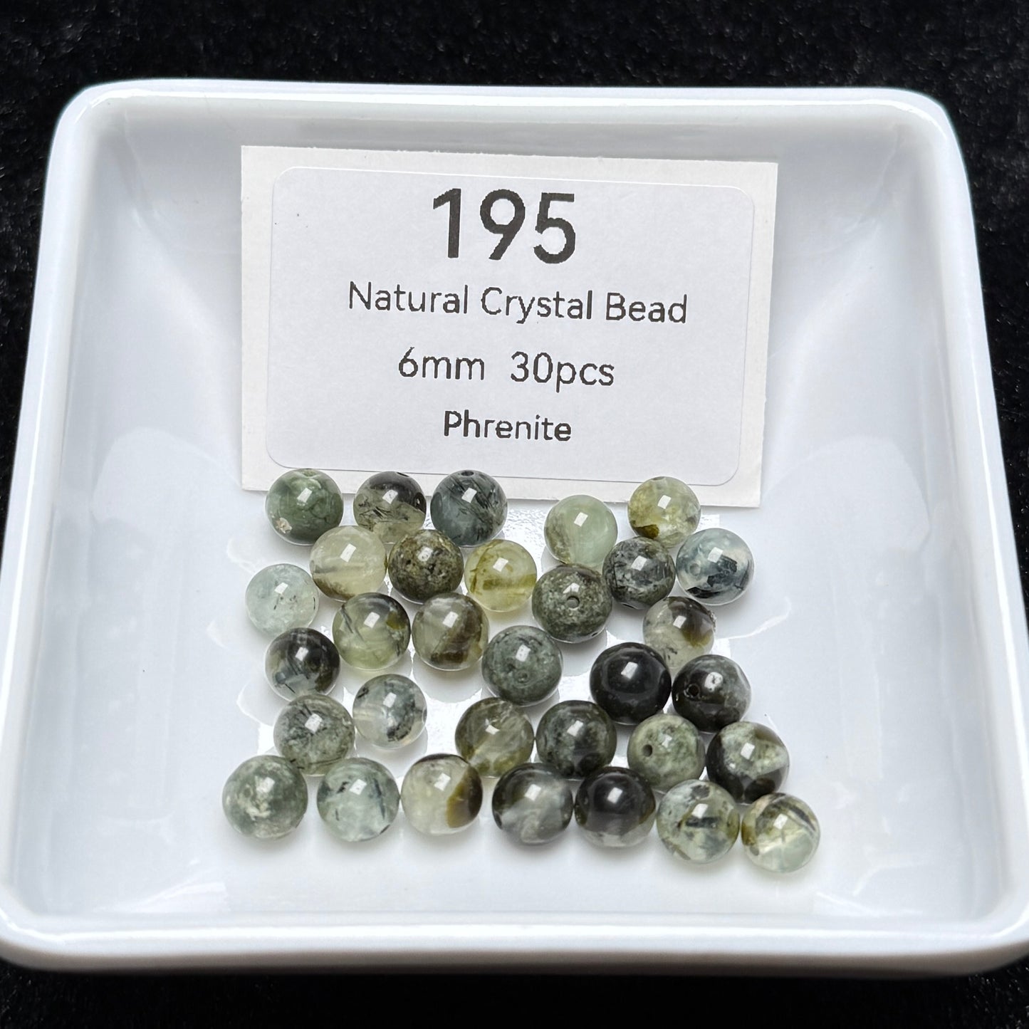 195 Phrenite
Natural Crystal Bead
6mm 30pcs