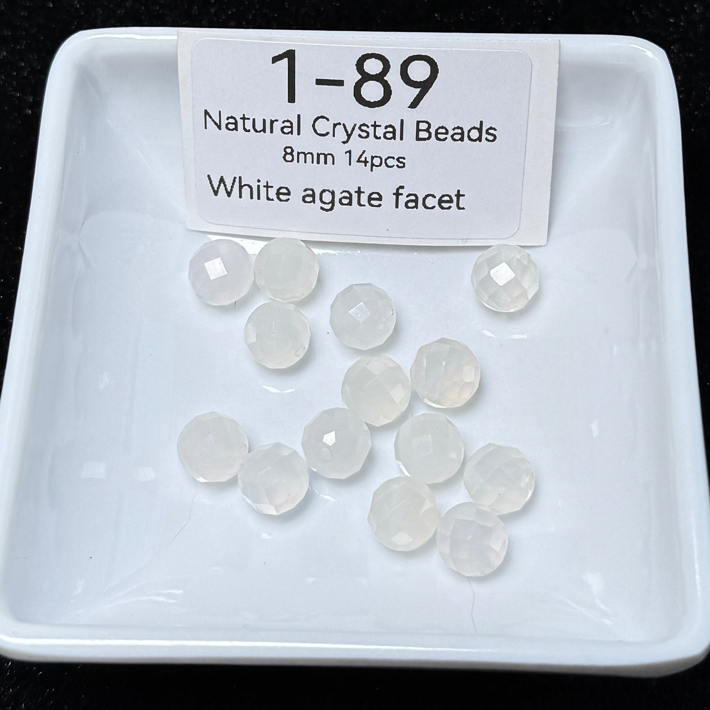 1-89 White agate facet
Natural Crystal Beads
8mm 14pcs