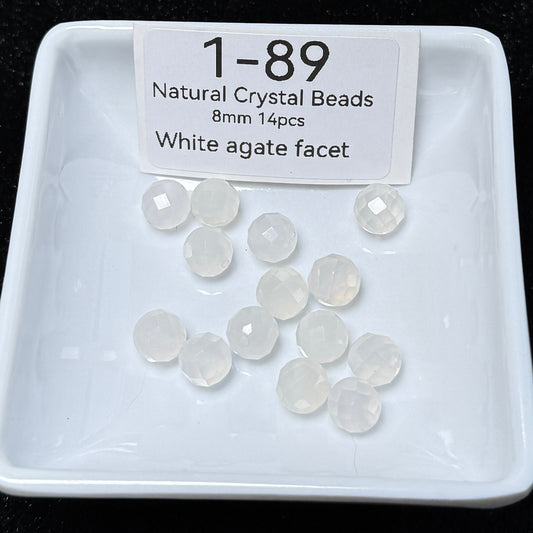 1-89 White agate facet
Natural Crystal Beads
8mm 14pcs