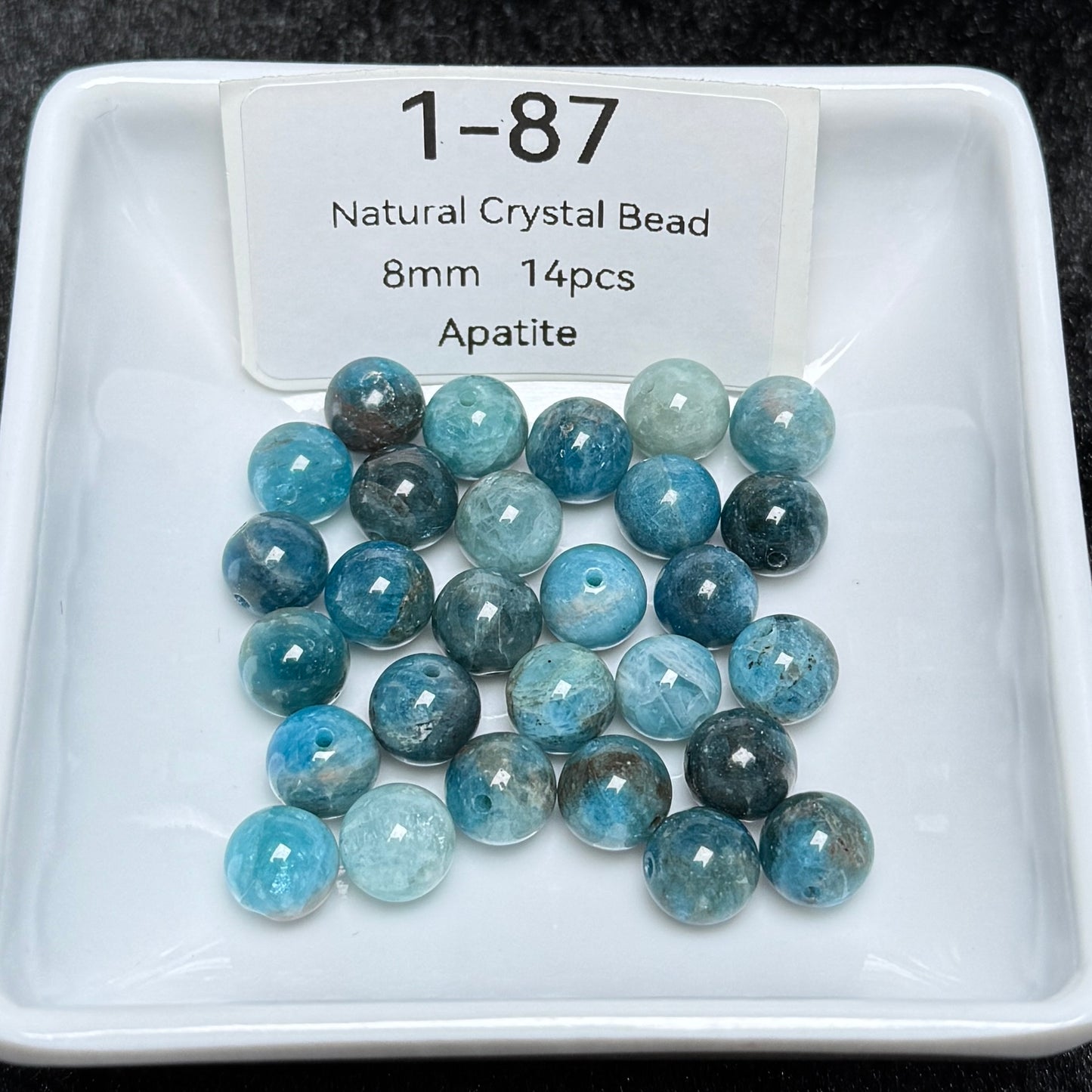 1-87 Apatite
Natural Crystal Bead
8mm 14pcs