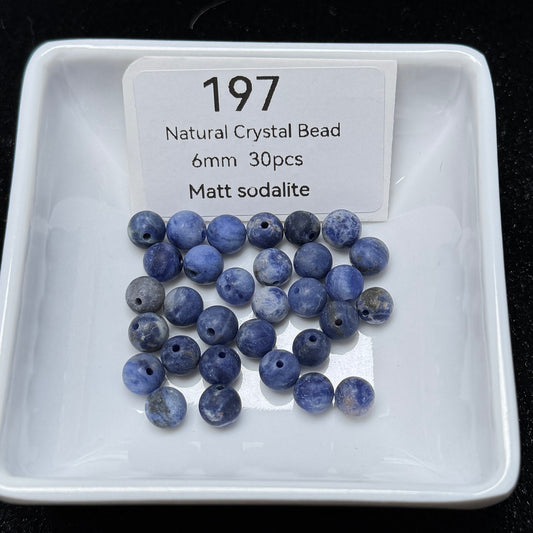 197 Matt sodalite
Natural Crystal Bead
6mm 30pcs