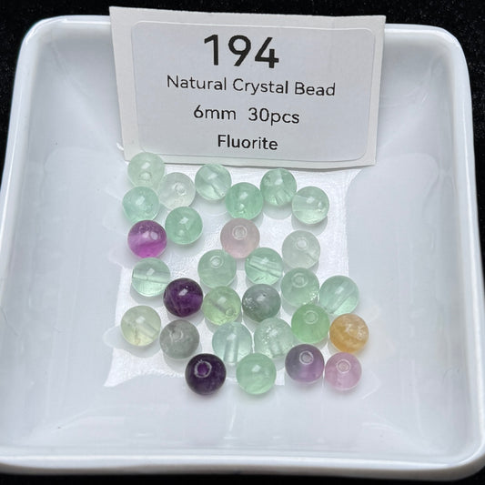 194 Fluorite
Natural Crystal Bead
6mm 30pcs