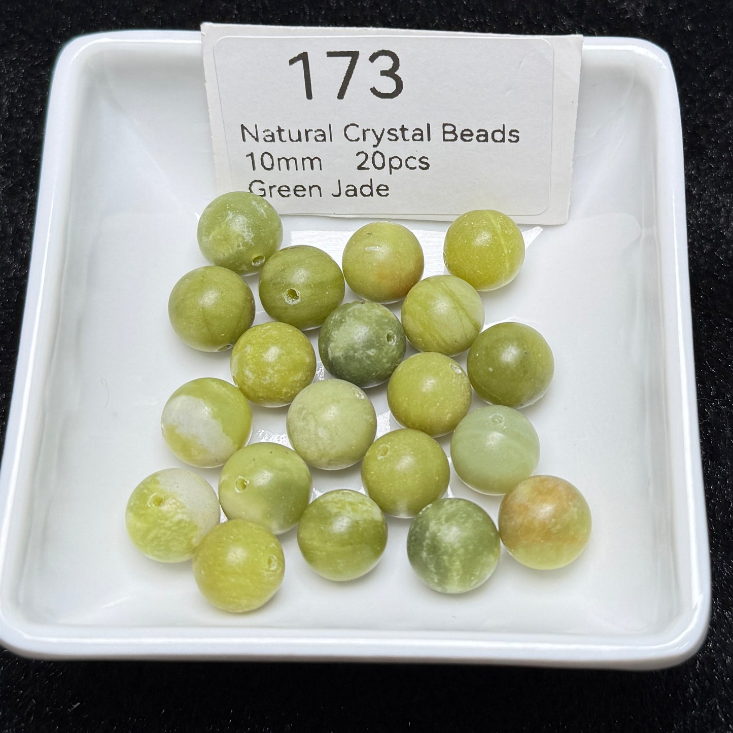 173 Natural Crystal Beads10mm 20pcs Green Jade