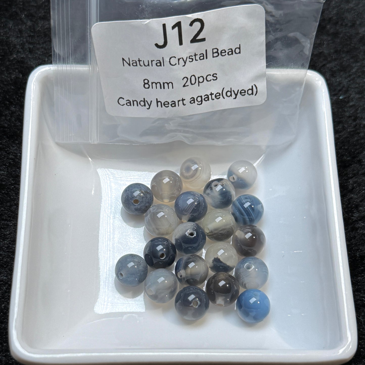J12 Candy heart agate(dyed)
Natural Crystal Bead
8mm 20pcs