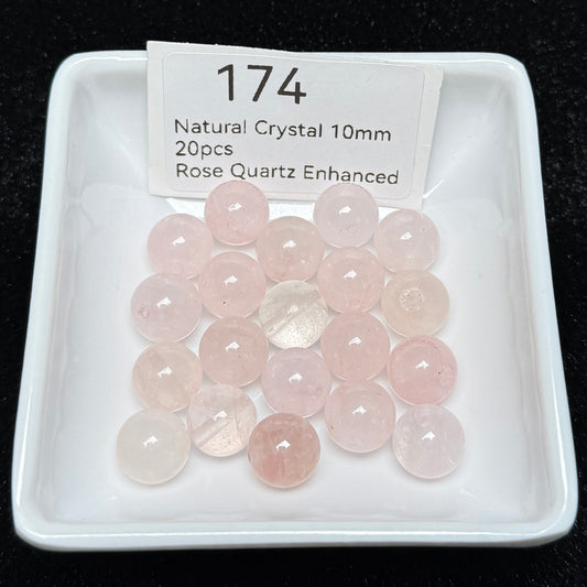 174 Rose Quartz(enhanced) 10mm 20pcs