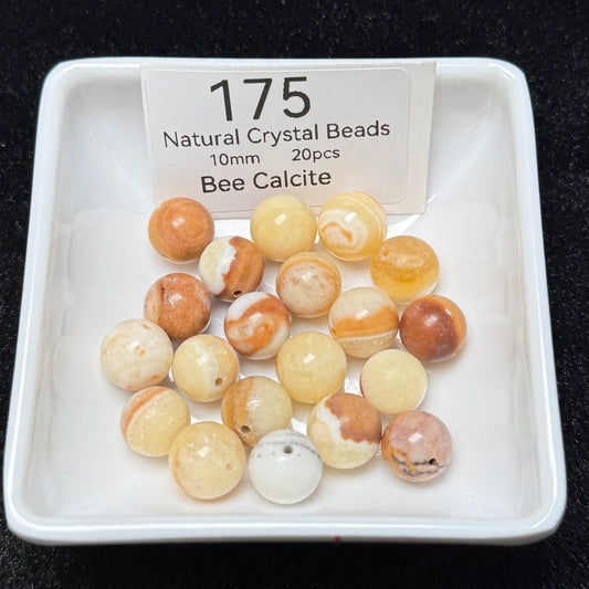 175 Bee Calcite Natural Crystal Beads 10mm	20pcs